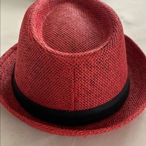 Red women’s Fedora. Never worn